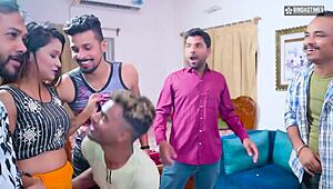 देसी भारतीय गृहिणी स्टारसुदीपा पार्टी में सबके साथ सेक्स करती है