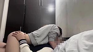 Teen Roommate Rides Monster Cock Bent Over in Homemade Ass Fucking