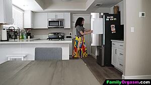 step daughter gets on her knees and starts blowing her stepdad