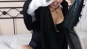 chantal the devout nun worships penis and squirts