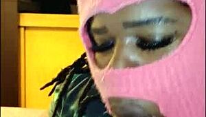 She Gags On Big Cock, Blowing Cum Bubbles.