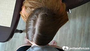 filthy step sis begs for a swift kitchen cock pounding