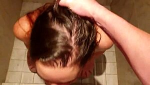 stupid whore gets facefucked after piss facial, slapped and spat on 😈