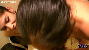 Teen girlfriends enjoy fun blowjob session