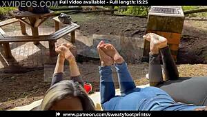 i take off sweaty shoes socks cableway medellin latina group outdoor 3 some public fetish feet part 2