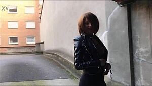 feeling nervous and excited flashing my nude body in the european street for the first time