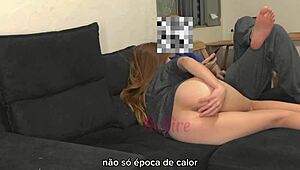 Young Redhead Sol Megan Fire Pays Photographer with Sex for Cash, Licking Uncle Skinny's Ass