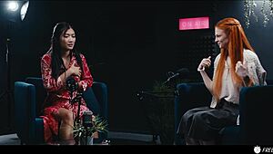 Lesbian redhead freezes time and makes asian babe her sex slave - lezdom hardcore sex 😈