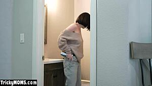 Desperate milf stepmom Olive Glass steals seeds in taboo roleplay 😈