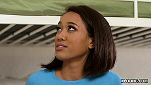 aria skye gasps, 'holy shit, that's a giant cock in my tight pussy!'