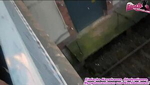 German slut pisses in handbag publicly, femdom pov flashing 😈. She Teases with Outdoor Exposure and Public Acts.