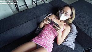 I'm fucking my asian step sis while she plays her mobile game