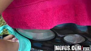 Public pick ups taxi service starring mia manarote with blowjob and cock action in the car.