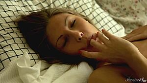 Tanned Teen Anjelica Uses Vibrator On Her Shaved Wet Pussy In Lingerie