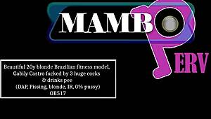 beautiful 20y blonde brazilian fitness model gabily castro fucked by 3 huge cocks