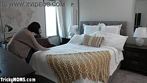 Desperate milf stepmom Olive Glass steals seeds in taboo roleplay 😈