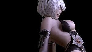 Eve Yorha 2B cosplay rides big cock in stellar blade.