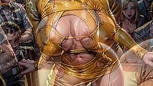 Ai generated blonde flashes pussy in nightclub 😏