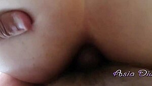 Sneaking into neighbor's house to watch stranger finish fucking Asian housewife