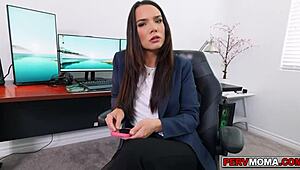 I love how Stepmom Ivy Ireland strokes my cock while whispering dirty words