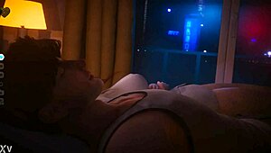 Reconstruction Game Android Masturbates Shaved Pussy and Fucks Mature Tits!