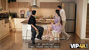 Is it time to lose my virginity with this beautiful blonde in the kitchen?