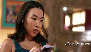 i smash stepmom's big boobs before she hits tennis balls with romi rain and kimmy kimm