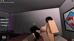 Wife's big ass in Roblox sex