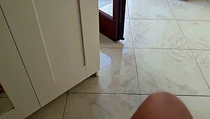 Home Alone Christmas Cumshot With Huge Cock