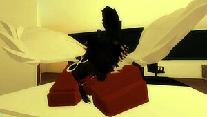 Emptying my balls with this beautiful ebony girl and her futanari monster cock