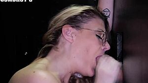 gloryhole cumshots swallowed by amateurs in big cock action