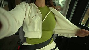 She flashed her chest at drivers, leading to a surprising garage encounter with punishment.