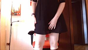 submissive slave who loves dirty and smelly panties is forced to masturbate watching this video