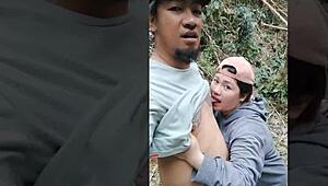 outdoor blowjob is my favorite with wet pussy and creampie