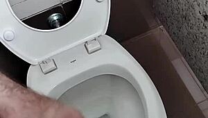 masturbating in public bathroom!