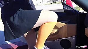 Big Natural Saggy Tits Teen Picked Up For Rough Fucking By Older Guy