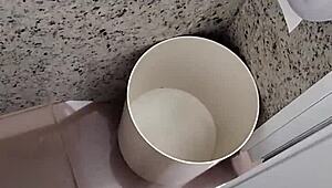 masturbating in public bathroom!