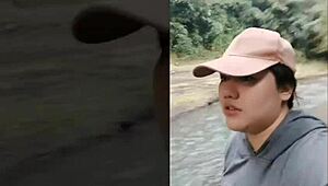 outdoor blowjob is my favorite with wet pussy and creampie