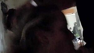 Feeling the intense pleasure as I fuck and cum in my wife's slutty mouth