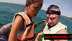 holiday public blowjob with horny perfect body