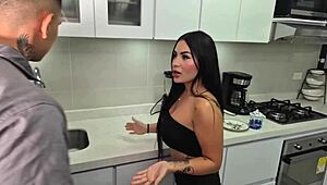 horny colombian seduces plumber, rides his big cock - alejandra palacios