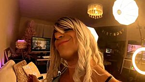 Slutty anal riding with big black cock gapes sissy hole intensely