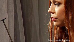 Busty lesbian mistress dominates tight slave with intense facesitting, fingering, and orgasmic muff diving in bondage