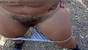 Perverted Stepmother Pissing From Hairy Pussy In Front Of Her Stepson