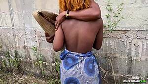 Young Woman Allowed Me To Visit Her Granny's Old Mat Outdoor