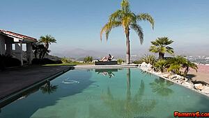 Isabel's tight asshole stretches around Alex's gigantic cock in this roleplay scene.