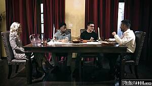 couple get stepsons black friend to join threesome.