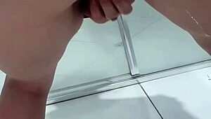 Teen Bent Over Squirting In Bathroom With Juicy Ass Exposed