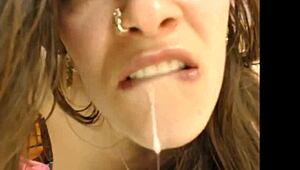 Can you believe this brunette handles double dildo penetration?