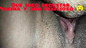 Licking My Ecuadorian Wife's Ass And Pussy On All Fours!